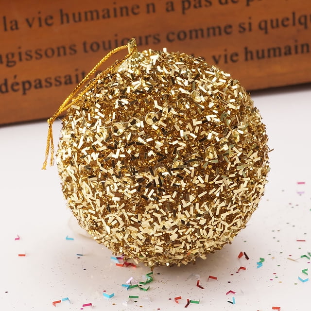 Fiudx Bolas Navideñas de Espuma Brillante, Diseño Personalizable, Decoración para Árbol Festivo, Decoración Versátil para Fiestas, Ideal para Karaoke, Oficina, 8 Cm de Diámetro, Blanco, Dorado, Rojo
