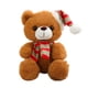 thumbnail image 2 of Fiudx Oso de Peluche Navideño de Rayas Verdes y Blancas con Gorro de Papá Noel, Tela Suave y Acogedora, Adorable Decoración, Regalo Navideño, Versátil para La Hora de Dormir y Fiestas, Tamaño 20 X 25, 2 of 6