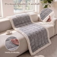 thumbnail image 2 of Nalqet 27.6×70.9 inch Plush Sofa Slipcovers Checkered Pattern for 2 Cushion Couches – Washable Fuzzy Non Slip Furniture Protector Couch Cover for Pets and Dogs Cats, Grey, 2 of 8
