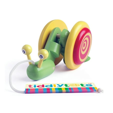 TiddlyTots Giggle Wiggle Snail Wooden Pull-Along Toy