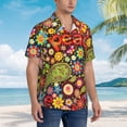 thumbnail image 5 of Bixox Men's Hawaiian Shirts Men's Hippie Peace Love Print Short-Sleeve Shirt-XX-Large, 5 of 8
