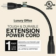 thumbnail image 7 of Luxury Office Power Cord 1 Foot Extension Cord for Indoor and Outdoor Outlets Pack of 3, 7 of 7