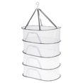 thumbnail image 1 of Unique Bargains Folded Mesh Clothes Hanging Dryer, 4-Tier Sweater Drying Rack, White, 1 of 5