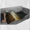 thumbnail image 6 of Nature Soft Flannel Fleece Throw Blanket, Thunder Rays from Dark Clouds Hitting down to the Mountain Storm Theme Art Print, Cozy Plush for Indoor and Outdoor Use, 70" x 90", Grey Orange, by Ambesonne, 6 of 6