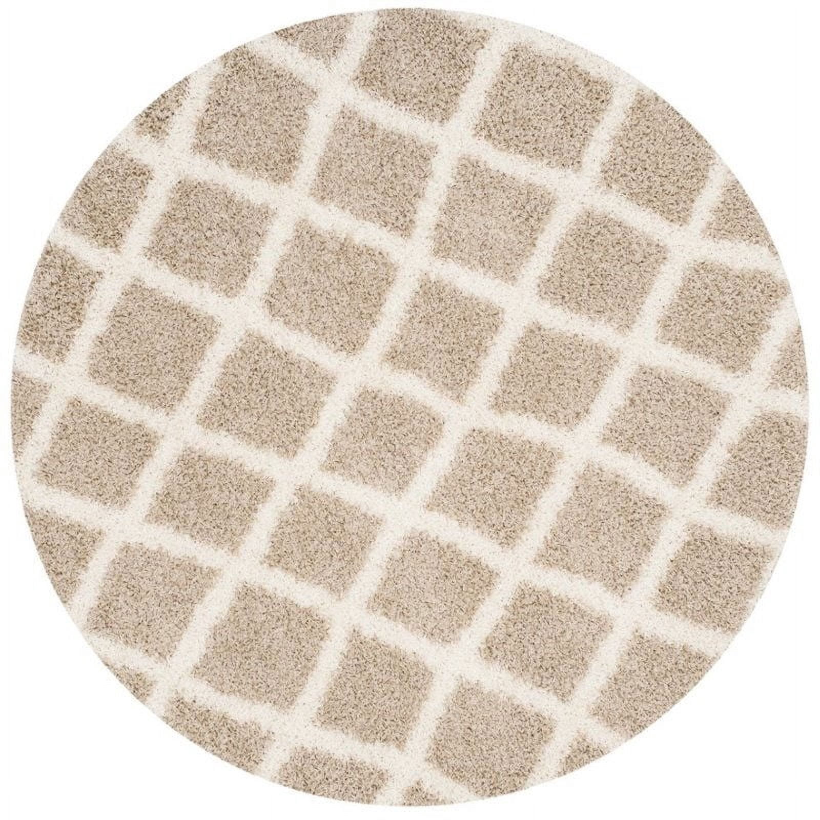SAFAVIEH Dallas Jerrie Geometric Shag Area Rug, Beige/Ivory, 5'1" x 7'6"