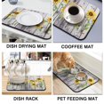 thumbnail image 4 of Washable Rubber Sunflower Cute Floral Dish Drying Mats for Kitchen Counter Home Large Coffee Bar Pad Accessories and Decor for Utensils Stemware 18''x24'', 4 of 7