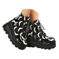 thumbnail image 3 of YLYL Halloween Boots for Women Bat Wings Lace-up Wedge Heel Short Boots Classic Comfortable Glossy High Heels Shoes, 3 of 7