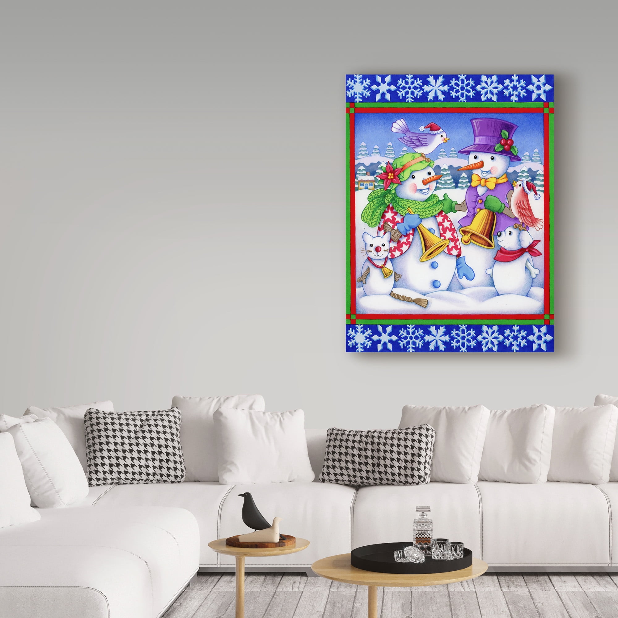 Trademark Fine Art 'Snowmen' Canvas Art by Kimura Designs