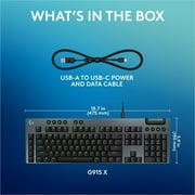 Logitech G915 X LIGHTSPEED Tactile Full-Sized Wired Gaming Keyboard