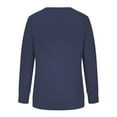 thumbnail image 6 of Latest Seasonal Must-Haves! HIMIWAY Fall Fashion Tops Women's Fashion Casual Long Sleeve Solid Round Neck T-shirt Top Pullover Blue XL, 6 of 6