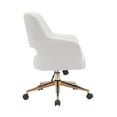 thumbnail image 4 of Modern Water and Stain Resistant Boucle Fabric Upholstered Rolling Task Chair Height Adjustable Swivel Vanity Chair, Cream, 4 of 5