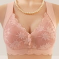 thumbnail image 7 of Hessimy Daisy Bra for Women, Comfortable Convenient Front Close Button Cotton Bras for Older Women No Underwire(Pink,M), 7 of 7