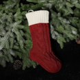thumbnail image 5 of Christmas Stockings 18 Inches Classic Cable Knitted Socks Fireplace Hanging Stockings Family Holiday Party Xmas Decoration Sock 1 PC Dark Red One Size, 5 of 8