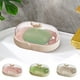 thumbnail image 1 of Jabonera de plástico con bandeja de drenaje - Portajabones color Macaron para lavabo, ducha y cocina - 5,51x3,86x2,91 pulgadas, rosa blanco verde, 1 of 6
