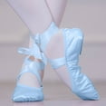 thumbnail image 3 of Cethrio Girls Dance Shoes, Soft Sole Gymnastics Performance Indoor Ballet Shoes Flats Light Blue Size 11.5, 3 of 4