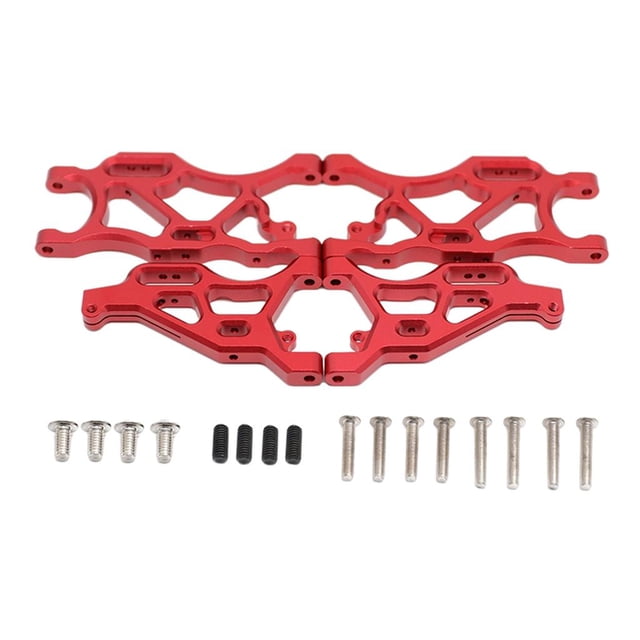 2 brazos inferiores delanteros y traseros de aleación de aluminio aptos para ARA109011 1/7 RC Car DIY rojo