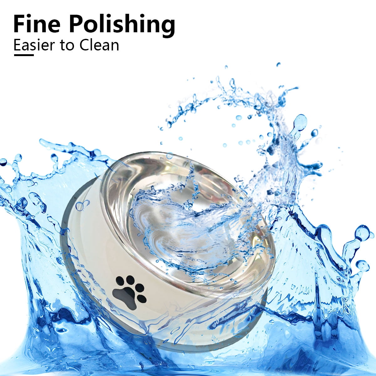 Stainless Steel Dog Bowls Set, Food and Water Non Slip Anti Skid Stackable Pet Puppy Dishes for Small, Medium and Large Dogs (2 Pack)