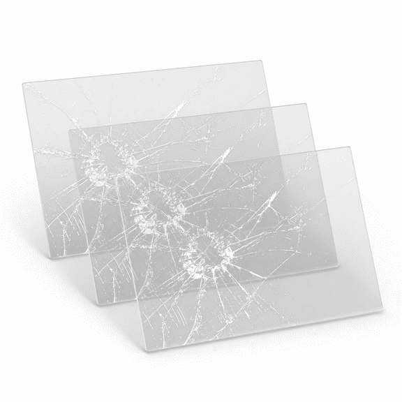 3pcs Clear Broken Glass Window Decals Realistic Bullet Hole Shatter Effect Vinyl Stickers 19 x 12.7 cm