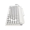 thumbnail image 1 of Clavier Mécanique Machine à Écrire, Clavier Mécanique Rétro Touches Rondes Support 3 Appareils FN Master 83 Touches pour Tablette Blanc, 1 of 8