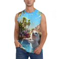 thumbnail image 1 of Balery Playful Hedgehog Forest Pond Camisetas sin mangas para hombre, absorbe la humedad y protege contra el mal olor.-X-Large, 1 of 7
