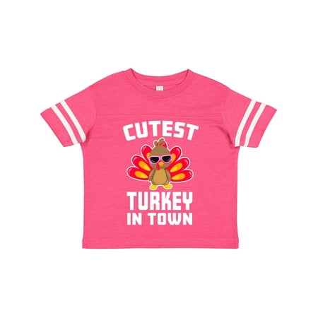 

Inktastic Thanksgiving Cutest Turkey in Town Gift Toddler Boy or Toddler Girl T-Shirt