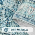 thumbnail image 2 of Blue Bathroom Rugs, Distressed Farmhouse Boho Bath Mat, Comfy Velvet Small Bath Rugs Non Slip Washable, Vintage Oriental Toilet Rug for Sink Shower Vanity, 17x27 inch, 2 of 6