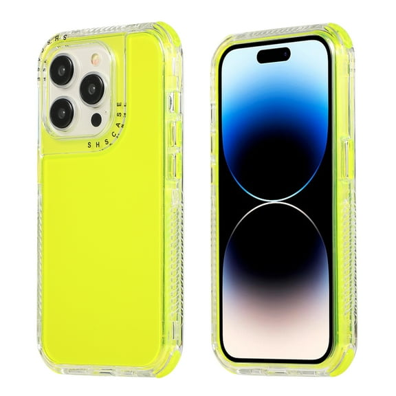 Compatible With iPhone 15 Pro Phone Case Thickened Edges Protection Shock-absorbent Anti-Scratch Solid Color Lightweight Plain Semi Transparent Phone Cover for iPhone 15 Pro,Green