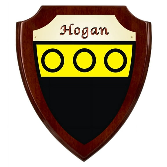 Hogan Irish Coat of Arms Shield Plaque - Rosewood Finish