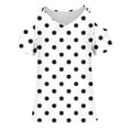 thumbnail image 3 of Womens Cold Shoulder Blouses Sexy Short Sleeve Round Neck Loose Fit Going Out Tops Casual Polka Dot Pullover Ladies Loose Summer T Shirts, 3 of 4