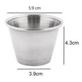 thumbnail image 3 of Paquete de 24 - Tazas de Salsa de Condimentos de Acero Inoxidable Cepillado Premium Ollas de para Salsas Líquidas - 2.5Oz 70Ml, 3 of 5