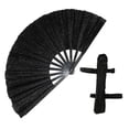 thumbnail image 2 of Plegable Glitter no Kung Fu Fan 13 pulgadas Radio para club de baile Ligero Negro, 2 of 8