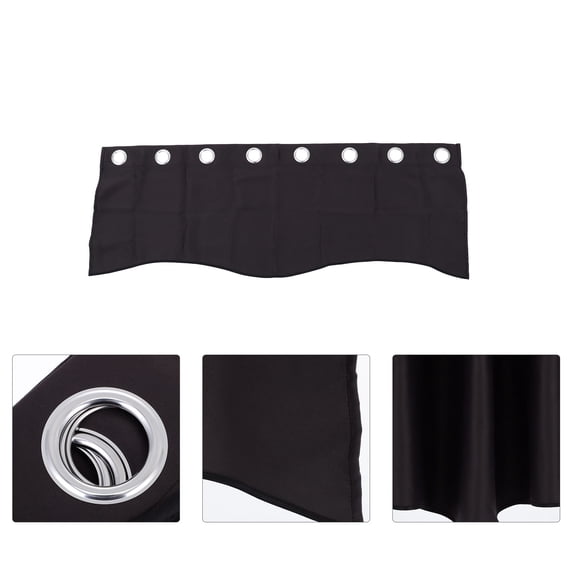 OUNONA Black Kitchen Curtain Valances, Short Drapes for Light Filtering, Privacy, and Modern Window Treatment