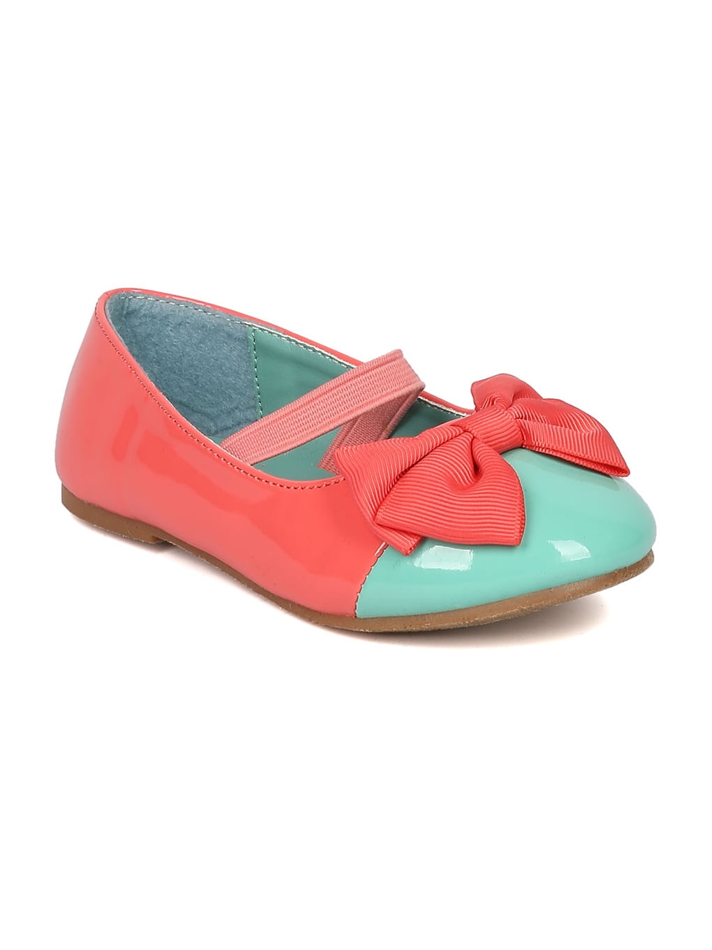 Jelly Beans Epubla New Girl Patent Capped Toe Ballet Flat w/ Ribbon Bow