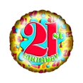 thumbnail image 1 of Globo de Aluminio Diseño Splash 21 Cumpleaños (Rojo, Amarillo, Azul), 1 of 2