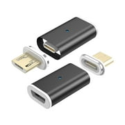 NetDot Gen10 Magnetic ro USB to ro USB Adapter Converter(2 Pack Black)