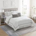 thumbnail image 6 of Salerno 7 Piece Faux Suede Embroidered Comforter Set, White - Queen, 6 of 6