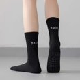 thumbnail image 6 of Huowey Womens Yoga Crew Socks With Grips Letter Pattern Floor Casual Socks Breathable Stretchy Soft Daily Wear Socks,Black, 6 of 6