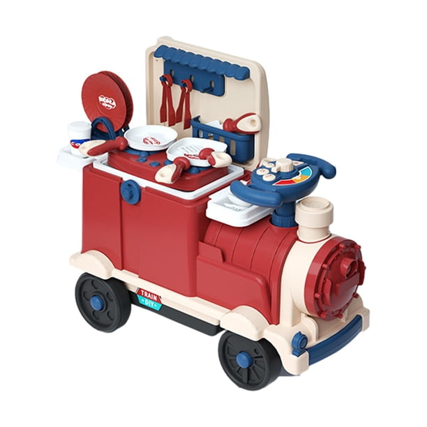 Coches de juguete de tren para niños, habilidades motoras finas creativas, asiento de coche, coche de juguete para bebés, niños pequeños de 3 años o tema de cocina