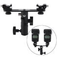 thumbnail image 4 of Dual Hot Shoe Bracket, Light Stand Bracket, Portable  Metal For Most Flash Holding Umbrellas, 4 of 8