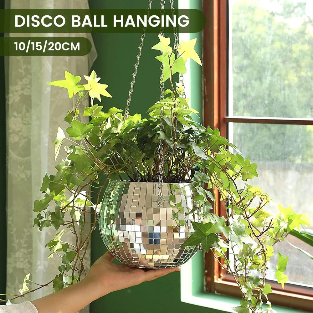 6inch Disco Ball Planter Disco Planter for Indoor Plants Disco Ball Plant Hanger Pots - 3