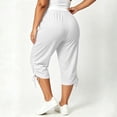 thumbnail image 5 of SwiftWear Women's Plus Size Capri Pants with Pockets Drawstring Hem Split Athletic Lounge Pants Soft Stretch Casual Summer Joggers, 5 of 8