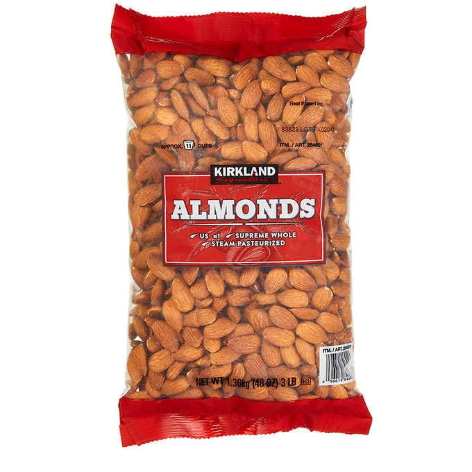 KS Supreme Whole Almonds, 3 lbs