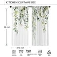 thumbnail image 6 of Eucalyptus Leaves Kitchen Curtains Rod Pocket Watercolor Sage Green Leaf on The Top Floral Small Short Cafe Tier Curtains Plant Window Drape Treatment Home Decor(27.5W X 39L Inch 2 Panels), 6 of 6