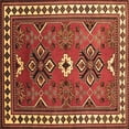 thumbnail image 1 of Ahgly Company Indoor Square Geometric Brown Traditional Area Rugs, 7' Square, 1 of 4