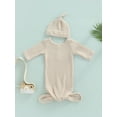 thumbnail image 4 of CIYCuIT Baby Girl Boy Coming Home Knotted Gown Unisex Newborn Infant Sleep Onesie Outfit Cute Baby Winter Pajamas, 4 of 9