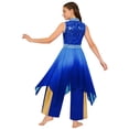 thumbnail image 7 of iiniim Girls Praise Dance Outfit Sequin Worship Asymmetrical Tunic with Wide Leg Pants Liturgical Dress Blue 14, 7 of 7