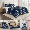 thumbnail image 6 of Queen Quilt Set 90''x96'', Blue Boho Lightweight Bedspread Coverlet Set with 2 Pillow Shams, Aztec Southwest Abstract Geometric Motifs Breathable All Season Quilt Bedding for Bedroom/Guest Room, 6 of 9