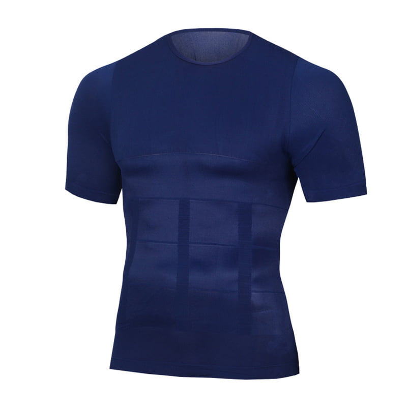 Brawdress Men's Shaper Cooling T-Shirt with Short Sleeve Shirt Top Body Shaper Net Nylon Compression T-Shirts 