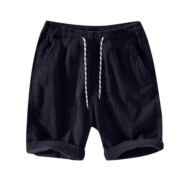 WILLBEST Pantalones Cortos Cargo para Hombre, de Pana, con Bolsillos y Cordón Elástico En La Cintura, para Primavera, Verano y Playa.