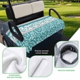 thumbnail image 5 of Golf Cart Seat Covers for 2 Seater,Teal Floral Microfiber Cart Seat Towel Blanket,Botanical Blossom Motif Boho Grey Stripes Absorbent Breathable Non Slip Bench Seats Protector for Golf Course 51"x31", 5 of 9